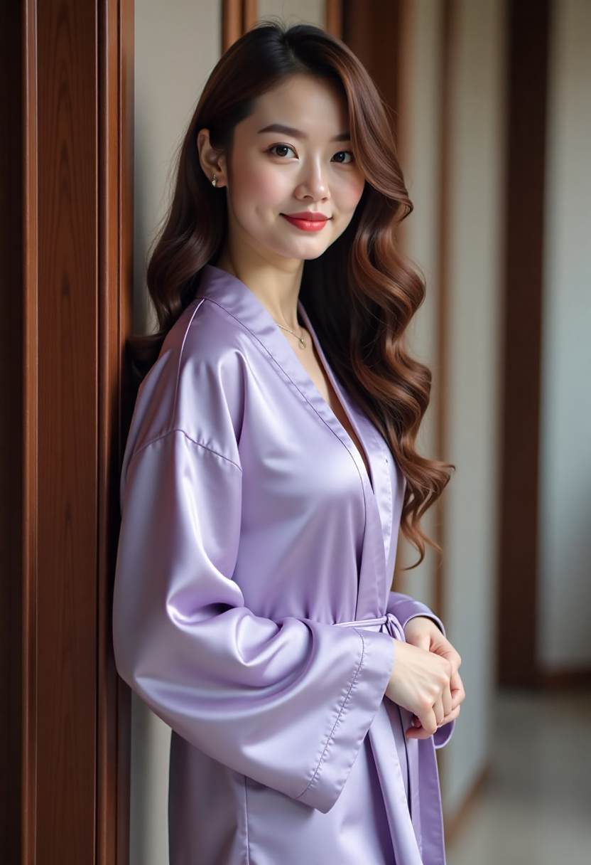 雾堤上回身的黑衣女子